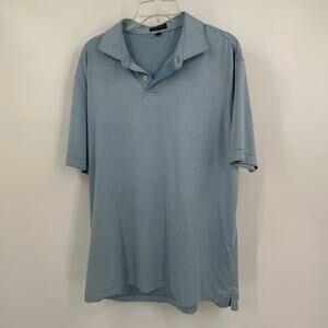 Peter Millar Mens Golf Polo Size XL Striped Crown Crafted Performance Blue White